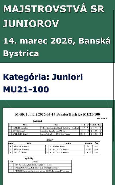 Majstrovstvá Slovenska juniorov a junioriek B. Bystrica/2026 17